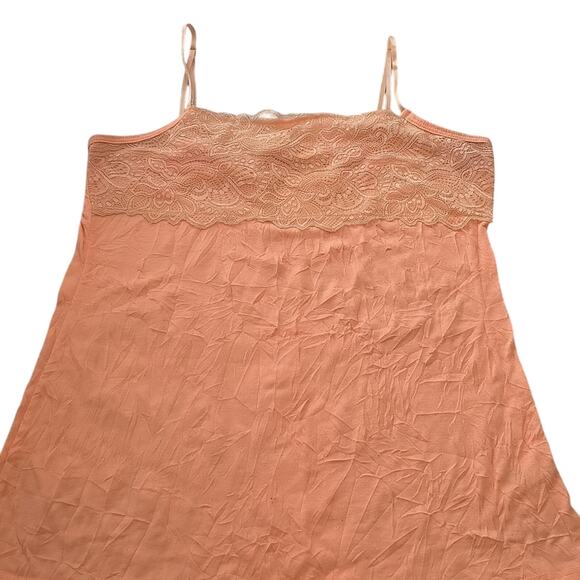 Juniors Sz L Orange Lace Textured Y2K 90s Fairy Beachy Maurices Tank Top - Picture 1 of 11